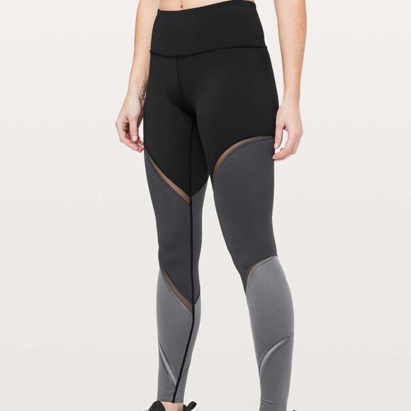 Lululemon Colour Me Ombre Tight 28" NULUX in Black / Obsidian / Titanium, size 6 - Picture 4 of 11